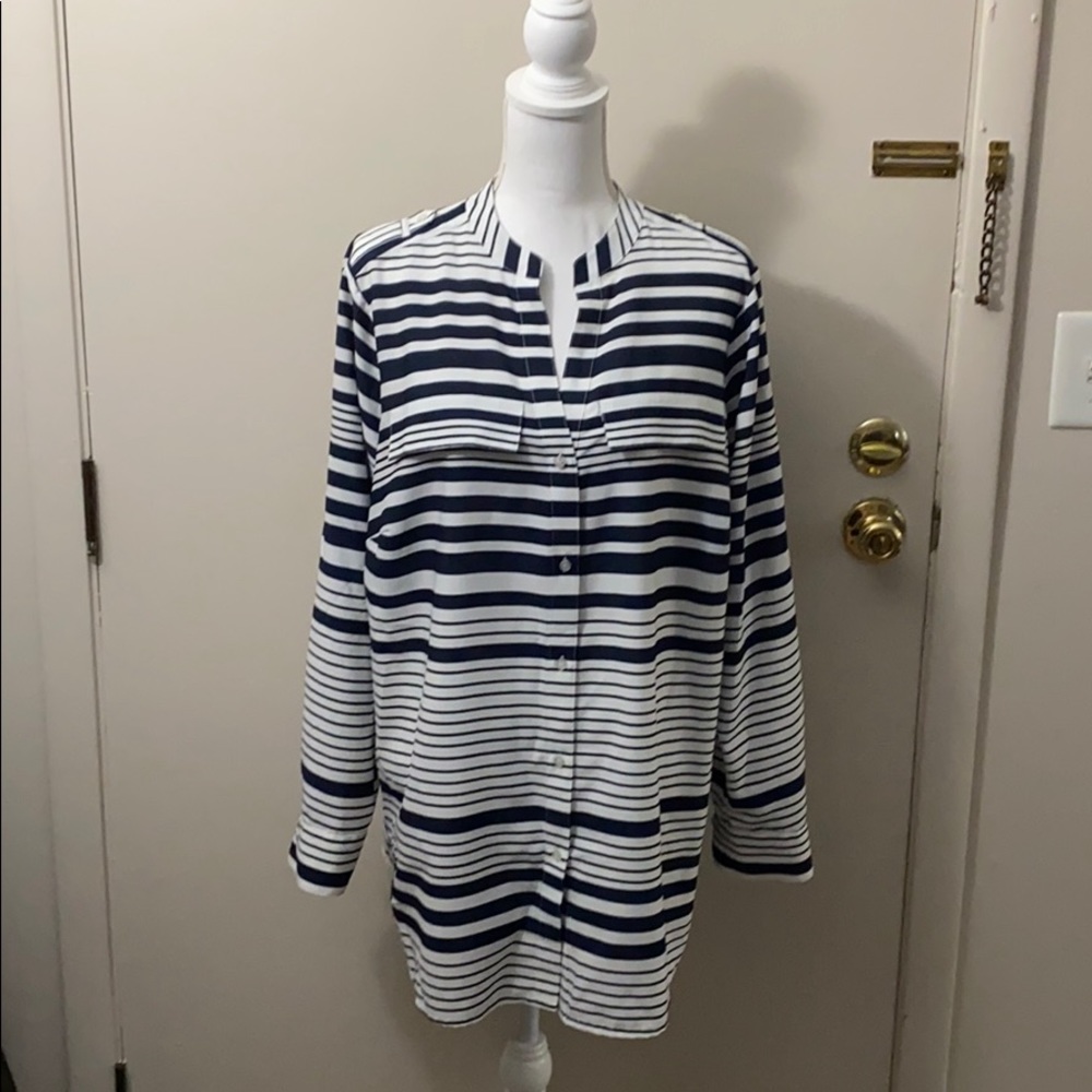 Calvin Klein Striped white and blue tunic